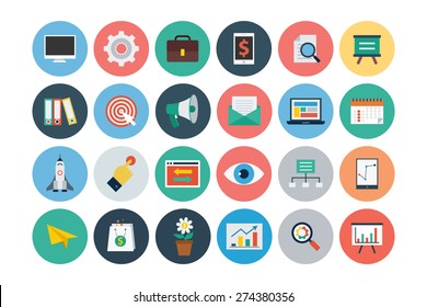 Flat Seo And Marketing Icons - Vol 1