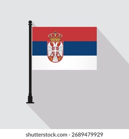 Poste de la bandera del rectángulo de Serbia plano en Colores oficiales