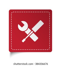 Flat Service icon on red sticker