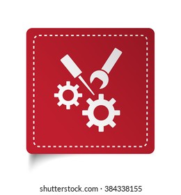 Flat Service icon on red sticker