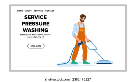 Flach-Service-Druck-Waschvektor. Druckreinigung, Wasserausstattung, sauberer Reiniger Druckspüler