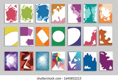 conjunto plano Un vector de fondo de banner de 4 plantillas, líquido, papel y diseño de forma de polos bajos,ilustración vectorial.Puede insertar texto o venta plana en papel.