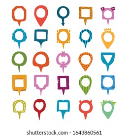 flat set of break point vector icons for web isolated