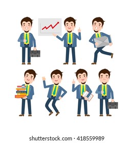 Flat Set of Businessman