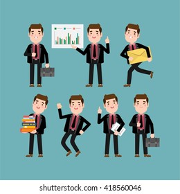 Flat Set of Businessman