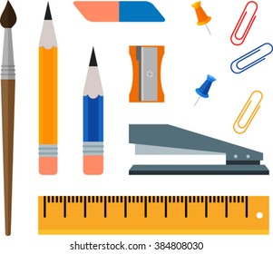 Flat set of color stationery