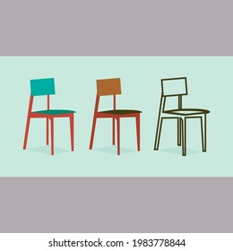 Un conjunto de sillones, sillas y taburetes. mobiliario moderno. objetos interiores Vector.