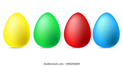Flat set with easter eggs. Holiday decoration. Vector illustration. EPS 10.