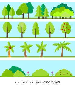flat set of elements of the trees. Kit Designer