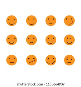 flat set emoticon icon