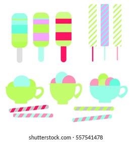 flat set ice cream 