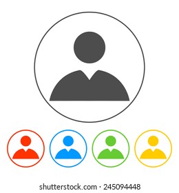 Flat set icon of businessman. Vector EPS