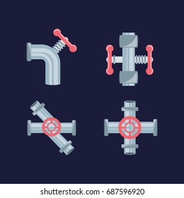 flat set icon tools plumbing