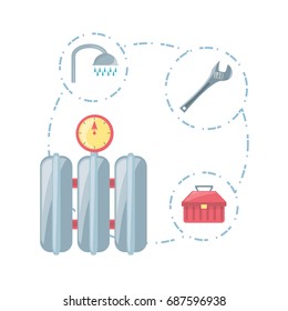 flat set icon tools plumbing