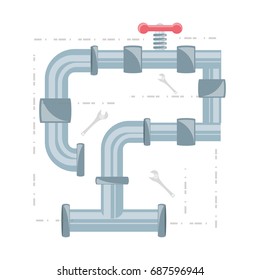 flat set icon tools plumbing