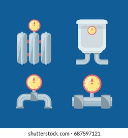 flat set icon tools plumbing
