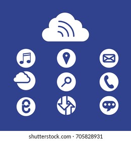 Flat Set of Icons Cloud Network.