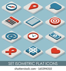 Flat Set Isometric Icons.