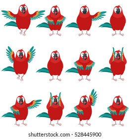 Flat set of Macaw icons