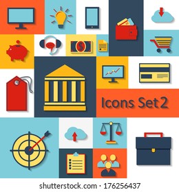 Flat set of modern vector icons