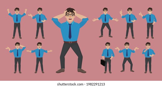 Conjunto plano - personas con diferentes emociones