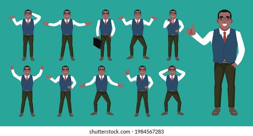 Flat set - people with different emotion