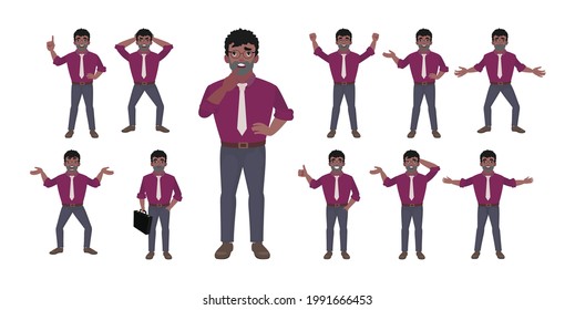 Flat set - people with different emotion
