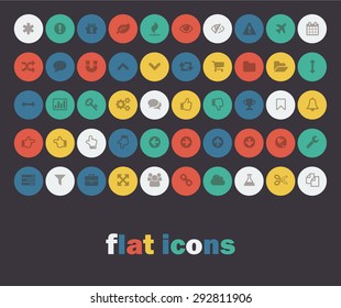 Flat set of transparent parts. Buttons and icons