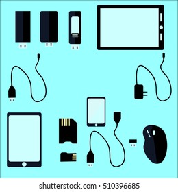 flat set USB flash drive,usb,wireless mouse,tablet,charger,micro sd card,card reader,smartphone