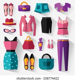 flat set of women's clothing