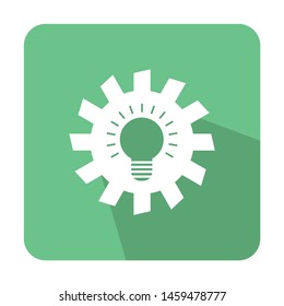 Flat setting icon vector illustration with color background 
