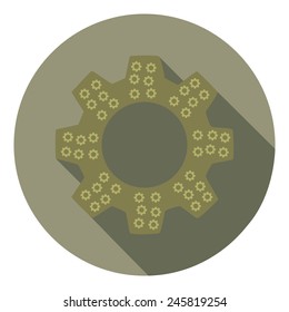  Flat Settings Icon on green background