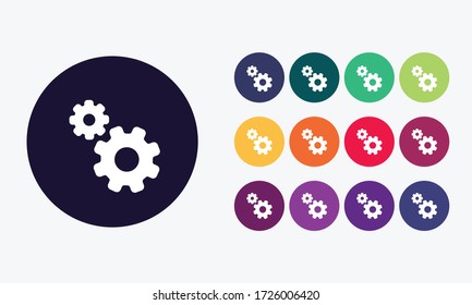 Flat settings icon set. Vector illustration.