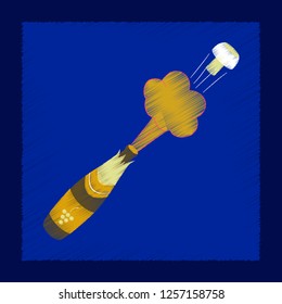 flat shading style icon bottle champagne