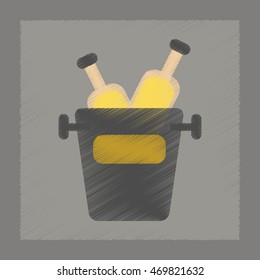 flat shading style icon bottle bucket