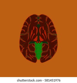 flat shading style icon brain