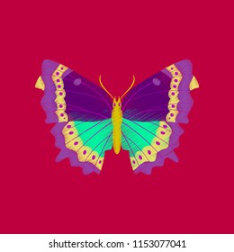 flat shading style icon butterfly