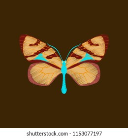 flat shading style icon butterfly