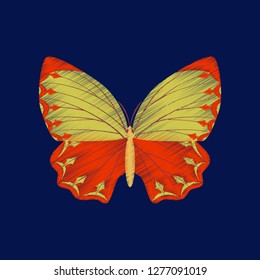 flat shading style icon butterfly