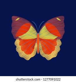 flat shading style icon butterfly