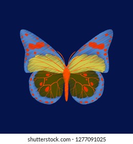 flat shading style icon butterfly