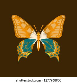 flat shading style icon butterfly