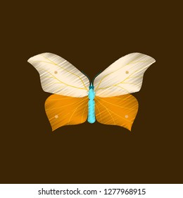 flat shading style icon butterfly