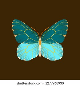 flat shading style icon butterfly