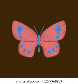 flat shading style icon butterfly
