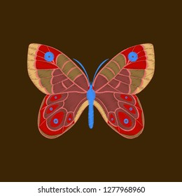 flat shading style icon butterfly