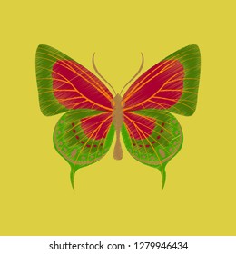 flat shading style icon butterfly
