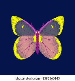 flat shading style icon butterfly