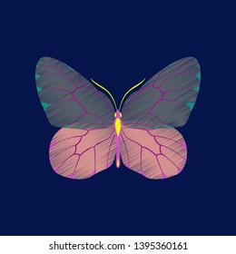 flat shading style icon butterfly