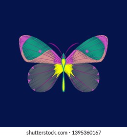 flat shading style icon butterfly